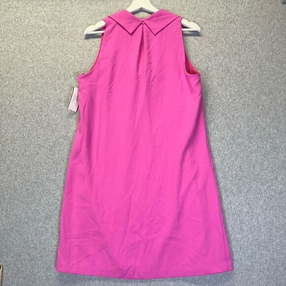 Trina Turk Women’s Size 8 Naples Dress Solid Pink Sleeveless A Line Cowl Neck - Picture 5 of 6